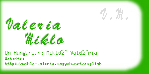 valeria miklo business card